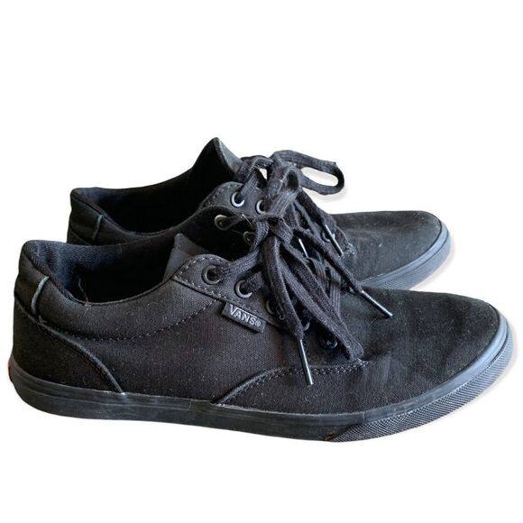 VANS women’s all black canvas shoes sz 6.5 - Picture 1 of 5